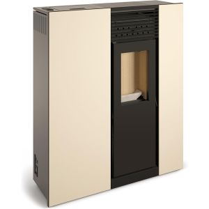 Tj - estufa de pellets de pasillo modelo virgo de 10 kw - color blanco