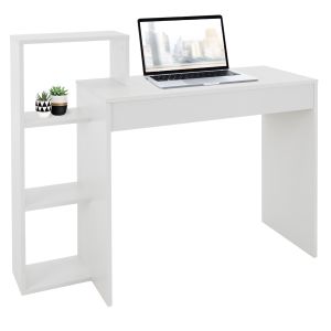 Escritorio con estantes mesa de trabajo pc 110x72x40 cm blanco ml-design