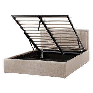 Cama con almacenaje montlaur bouclé gris pardo 140 x 200 cm