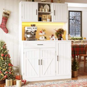 Aparador para cocina 5 puertas blanco 180x110x38cm