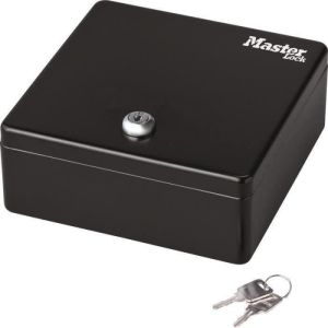 Caja de monedas mini formato s - master lock - con llave - metal - negro
