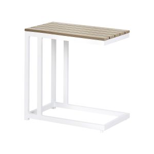 Mesa auxiliar de jardín messina 60 cm 35 cm blanco