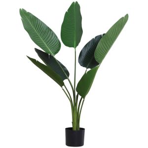 Planta artificial ø15x120 cm pe, cemento color verde Outsunny