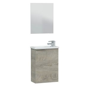Mueble de baño elsa 1 puerta, espejo y con lavabo, color alaska
