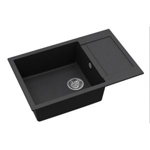 Fregadero - granito negro con escurridor - 780 x 500 mm