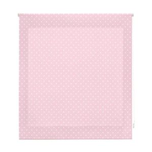 Estor enrollable premium 150x180  rosa con motas blancas