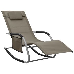 vidaXL tumbona de textilene taupé y gris