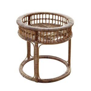 Mesa auxiliar ratán natural chillvert parma 57x57 cm redonda