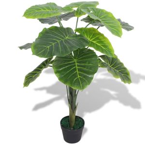 vidaXL planta de taro artificial con macetero 85 cm verde