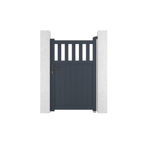 Pack puerta aluminio santis 1m a.160cm gris + 2 postes a.190cm 15x15