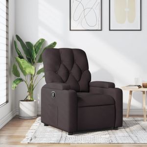 Sillón reclinable de tela marrón oscuro qweo6407