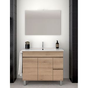 Mueble de baño isquia con lavabo y espejo 80x40cm estepa
