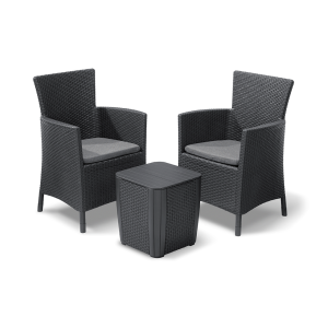 Conjunto de exterior de sillas y mesa iowa de keter - gris