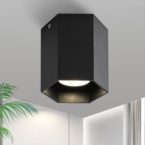 Nettlfe lámpara de techo gu10 negro 10.3x11