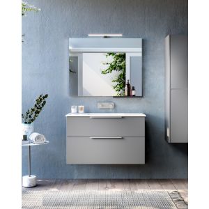 Mueble de baño suspendido con lavabo cerámico | 60 cm  mist mate