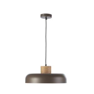 Lámpara techo aluminio chocolate embellecedor madera