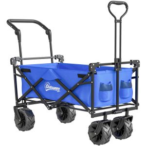Carro para playa 117x55x98 cm tela oxford, acero, abs color azul Outsunny