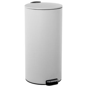Papelera acero inoxidable 27l. Con pedal blanca