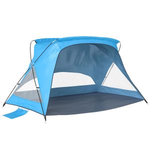 Tienda de playa 220x120x120 cm tela oxford, plástico color azul Outsunny