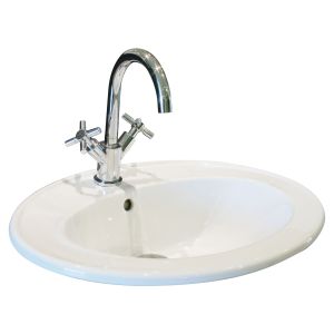 Ondee - lavabo ovalado empotrado zoe - blanco - 41cm - con rebosadero