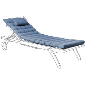 Cojín para tumbona cesana premium 192 x 56 cm azul