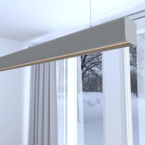 Lámpara lineal techo colgante gris 1.5 metros 4000k luz neutra