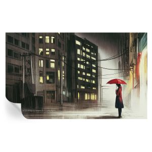 Papel pintado autoadhesivo ciudad lluviosa 416x254 tulup