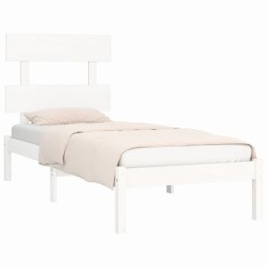 vidaXL estructura de cama individual madera maciza blanco 90x190 cm
