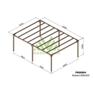 Pérgola de madera maciza - mataró 600x420cm (maderland)