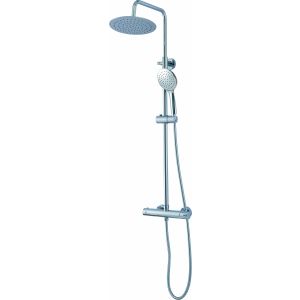 Valaz barra de ducha termostática redonda ajustable 120cm cromada - 20cm