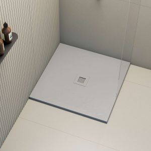 Plato de ducha poaLGi - 90x90 cm - humo - extraplano, antideslizante