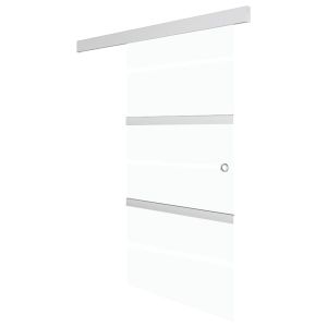 vidaXL puerta corredera con tope suave vidrio esg y aluminio 90x205 cm