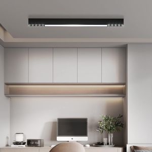 Nettlife plafon  de techo LED negra 32w de largo moderna regulable con