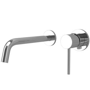 Valaz grifo lavabo empotrado redondo monomando cromado con caño 21cm