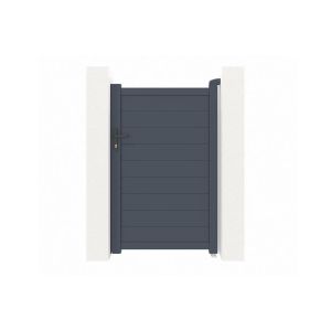 Puerta corredera eiger de aluminio gris, altura 160 cm, anchura 1 m.