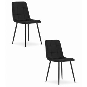 Valora sillas pyra terciopelo negro modernas x2