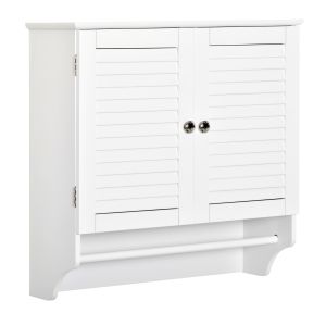 Armario baño de pared 60x23x60 cm mdf color blanco kleankin, hogar - baño