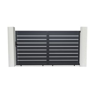 Pack puerta corredera 3m vogel h.180cm + puerta peatonal 1m h.180cm gris