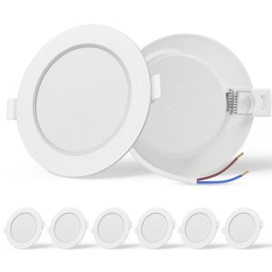Downlight LED empotrable redondo 9w equivalente 100w, 6500k, 6 pack