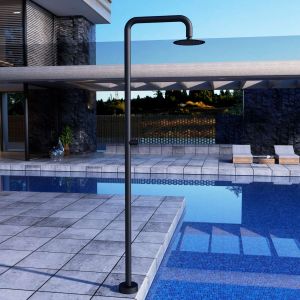 Ducha de piscina oregon en acero inox negro mate | poolimex