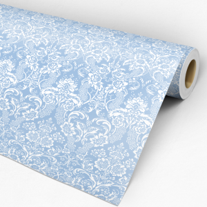 Papel pintado victoriano celeste 60cm por 250cm