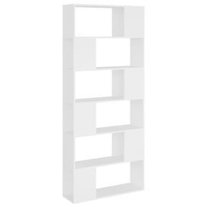 vidaXL librería separador madera contrachapada blanco 80x24x186 cm