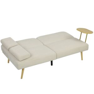 Sofá cama 196x86x81 cm lino color beige Homcom, hogar - sofás y butacas