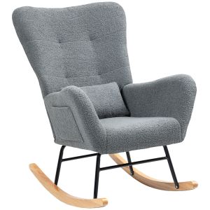 Silla mecedora 67x82x100 cm borreguito color gris Homcom