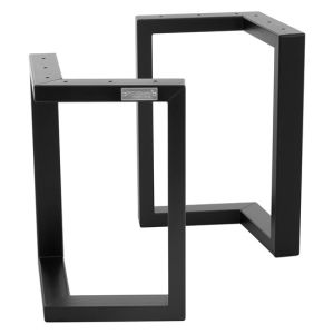 2x patas de mesa industrial 25x43 cm acero negro mate en forma angular