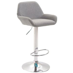 Taburete bar ajustable - asiento gris - base cromada