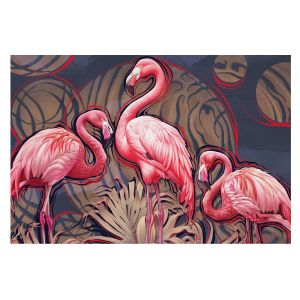 Papel pintado tejido no tejido 250x250 flamencos rosas tulup