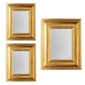 Dekoarte - set de 3 espejos decorativos de con marco vintage dorado