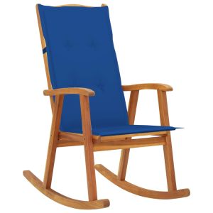 vidaXL silla mecedora con cojines madera maciza de acacia