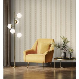 Papel pintado gaulan  de rayas con  textura de tela tejida en 10.6m²